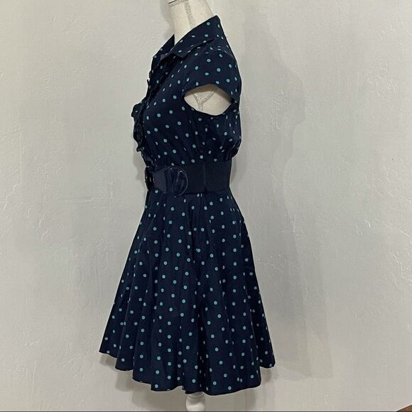 Bailey Blue Juniors Polka Dot Cap Sleeve Dress - Picture 3 of 14